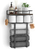 Aetyord Towel Rack for Bathroom Wall Mounted Towel Storage Organize | Towel Storage with Wood Shelf & Metal Basket, Fit for Small Bathroom, Camper, Rv, Brown $79