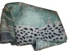 Bungalow Rose Alinda Leopard Print Performance Blue Machine-Washable Area Rug, 5 ft. Round Similar to Picture New $399 - 2
