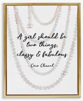 Stupell Industries Classy & Fabulous Fashion Quote Gold Framed Floater Canvas Wall Art by Amanda Greenwood, 21" H x 17" W x 1.7" D New In Box $199
