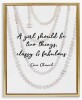 Stupell Industries Classy & Fabulous Fashion Quote Gold Framed Floater Canvas Wall Art by Amanda Greenwood, 21" H x 17" W x 1.7" D New In Box $199
