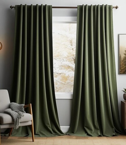 Everly Quinn Lauier Velvet Blackout Curtain Pair, 52" W x 96" L New $99