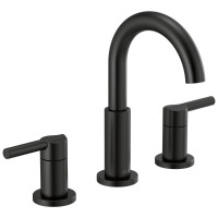 Delta Nicoli Matte Black Bathroom Faucet 3 Hole, 8 Inch Widespread 2-Handle Bathroom Sink Faucet for Vanity, Push-Pop Drain Assembly, Matte Black New In Box $299