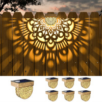 EKQ Mandala Solar Fence Lights Outdoor Solar Step Wall Lights Garden Decor (pack of 6) New In Box $89