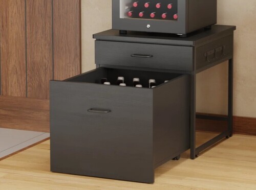 17 Stories Mini Fridge Stand With Storage, and Movable Drawers $299