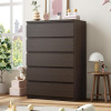 Jocoevol Modern 5 Drawer Dresser for Bedroom, 15" D x 23.7" W x 40.4" H in Simply Chest of Drawers (Brown) New In Box $299