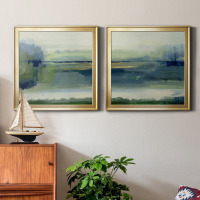 Wrought Studio&trade; Glistening Meadow Detail I - 2 Piece Picture Frame Painting Set on Canvas (Set of 2), 26.5" H x 53" W x 1.5" D New In Box $299