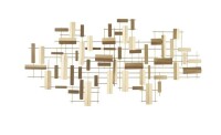 Maple and Jade 30" x 60" Geometric 3D Stripes Wall Decor in Matte Gold New In Box $299