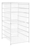Everbilt 34.76 in. H x 17.13 in. W White Steel 5-Drawer Close Mesh Wire Basket New In Box $199