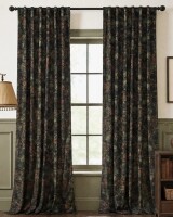 House of Hampton&reg; Floral Velvet Curtains for Living Room, Vintage Print Room Darkening Thermal Insulated Rod Pocket Drapes, 2 Panels, 52" W x 96" L New $99