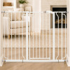 Regalo 36" Extra Tall and Wide Baby Gate, Bottom of Stairs & Doorways | Fits Openings 29"-49" Wide, Pressure Mounted with Door, For Babies, Toddlers & Pets, White / COMOMY 30" Tall Baby Gate for Stairs Doorways, Fits 29.5" to 40.5" Openings | Auto Close E