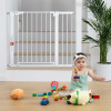 Regalo 36" Extra Tall and Wide Baby Gate, Bottom of Stairs & Doorways | Fits Openings 29"-49" Wide, Pressure Mounted with Door, For Babies, Toddlers & Pets, White / COMOMY 30" Tall Baby Gate for Stairs Doorways, Fits 29.5" to 40.5" Openings | Auto Close E - 2