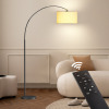 Ebern Designs Asem 78.7'' Arched/Arc Floor Lamp with Remote Control, LED Bulb Included, and Big Drum Shade New In Box $299