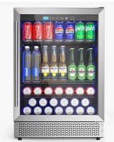 Yushine 24 Inch Beverage Refrigerator, 180 Can Drink Fridge with Glass Door, 37-64&deg;F Built-in or Freestanding Under Counter Beverage Cooler, Reversible Door & Adjustable Shelves-for Kitchen Home Bar (5 Cu.Ft) NEw in Box $899