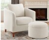 Willa Arlo Interiors Amold Upholstered Barrel Chair with Storage Ottoman in Cream New In box $699