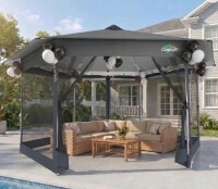 TooLuck 16x16FT Pop Up Gazebo Tent with Mosquito Netting Hexagonal Outdoor Canopy Shelter New in Box $699