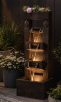 Millwood Pines Antipas Hand Crafted Weather Resistant Floor Fountain with Light New in Box $499