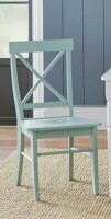 Dovecove Bellmead Solid Wood Cross Back Side Chair in Mint New in Box $299