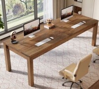 Ophelia & Co 78.7 Inch Extra Long Desk, Solid Wood 2-Person Desk, Double Computer Table, Work Writing Study Workstation New in Box $399