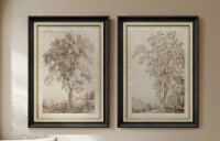 MUDECOR Premium Framed Wall Art Landscape Sketch Antique Tree Wilderness Nature Vintage Illustrations Fine Art Decorative Retro Historic Zen for Living Room, Bedroom, Office, 2-Piece Set - 26"x36" Black New In Box 2 Boxes $299