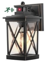 Meluaim Outdoor Exterior Wall Lantern Sconce Light PIR Motion Sensor Dusk to Dawn For Garage Porch Patio Yard w/GFCI Outlet, 2-Pack New Open Box $199