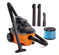 RIDGID 4 Gal. 5.0 Peak HP Portable Shop Vacuum Wet Dry Vac with Fine Dust Filter, Locking Hose and Attachments WD4070 On Working $199
