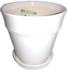 Southern Patio 7.9 in. Ravanaey Small Glossy White Ceramic Planter (7.9 in. D x 7.9 in. H) With Drainage Hole and attached saucer New $79 - 2