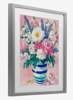 Winston Porter Springtime Joy Florals over Pink Framed Print Under Glass, design by Petal Prints Design, 21" H x 17" W New In Box $199