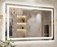 Wrought Studio&trade; Lunara UL Certified Front Light and Backlit LED Anti-Fog Bathroom Vanity Mirror 5mm Premium Tempered Glass, 48" x 36" New In Box $799