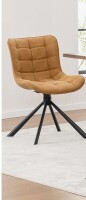 Ebern Designs Tufted Swivel Leather Upholstered Side Chair Modern Dining Chair with Metal Legs New Open Box $399