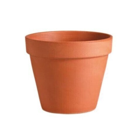 Deroma 10-3/4 in Dia / 8.3 in., Clay, Terracotta Planter / Assorted