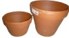 Deroma 10-3/4 in Dia / 8.3 in., Clay, Terracotta Planter / Assorted - 2