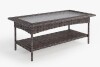 Red Barrel Studio&reg; Aibek 23.6'' W Rectangular Wicker Outdoor Coffee Table with Glass Top New In Box $299