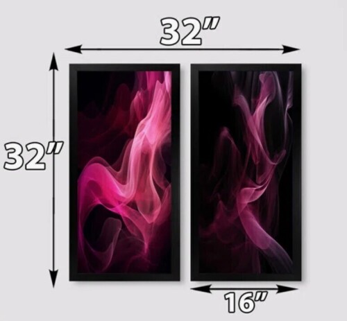 Latitude Run&reg; Pink And Black Chromatic Breakers I - Fractals Wall Art Set of 2 Piece, 32" H x 32" W New In Box $199