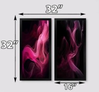 Latitude Run&reg; Pink And Black Chromatic Breakers I - Fractals Wall Art Set of 2 Piece, 32" H x 32" W New In Box $199