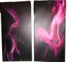 Latitude Run&reg; Pink And Black Chromatic Breakers I - Fractals Wall Art Set of 2 Piece, 32" H x 32" W New In Box $199 - 2