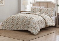 Laura Ashley 3pc Full/Queen Bramble Comforter Set Floral Beige: Machine Washable, Pet Friendly, OEKO-TEX Certified New $199