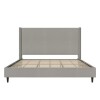 DHP Eveline Upholstered Platform Bed Frame with High Wingback Headboard, King, Textured Gray Canvas, (2 Boxes), New in Box $699