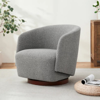 Wade Logan Caysey Boucle Swivel Accent Chair, Light Gray, New $799