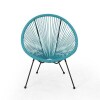 Streamdale Furniture Modern Steel and Faux Rattan Outdoor Basket Chair, Black & Teal, New Shelf Pull $499