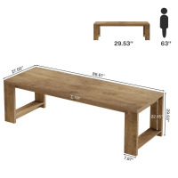 Gracie Oaks 86.6" Farmhouse Dining Table For 8-10, Large Wood Kitchen Table, Extra Long Rectangular Dinner Table, New in Box $499
