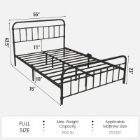 Winston Porter Colina Metal Bed, Black, Full Size, New in Box $299