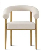 Pop Maison Maison Modern Boucle Upholstered Dining Arm Chair with Metal Legs, New in Box $699