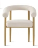 Pop Maison Maison Modern Boucle Upholstered Dining Arm Chair with Metal Legs, New in Box $699