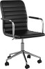 Martha Stewart Taytum Upholstered Office Chair, Black Polished Nickel Frame, New in Box $299