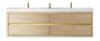 Fieeay 72" Wall Mounted Bathroom Vanity with Sink, Floating Bathroom Storage Cabinet with Stone Resin Countertop and Soft Close Drawers, Natural Oak 24V15 72NO New in Box $2899