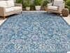 JONATHAN Y Tela Bohemian Textured Weave Floral Navy/Gray 9 ft. x 12 ft. Indoor/Outdoor Area Rug, Non-Shedding, Easy-Clean New $699
