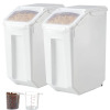 VEVOR Rice Storage Container, 4.5Gallon/20L x2 Capacity Large Food Dispenser Bin, Kitchen Ingredient Grain Cereal Flour Bin, Food Containers with Wheels, 2 Measuring Cups, Airtight Lid, 2 Pack New In Box $99