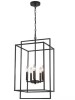 ZJVAIVE 5-Light 14.17 in. Black Candlestick Hanging Linear Chandelier Fixture Cage Ceiling Light for Kitchen Island Dining Room New In Box $299