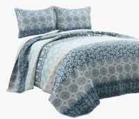 Lush Decor King Size Bohemian 100% Cotton Reversible 3-Piece Quilt Set $299