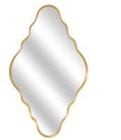 Hochwertiges 24 in. W x 39 in. H Scalloped Gold Aluminum Alloy Framed Irregular Wall Mirror New In Box $99